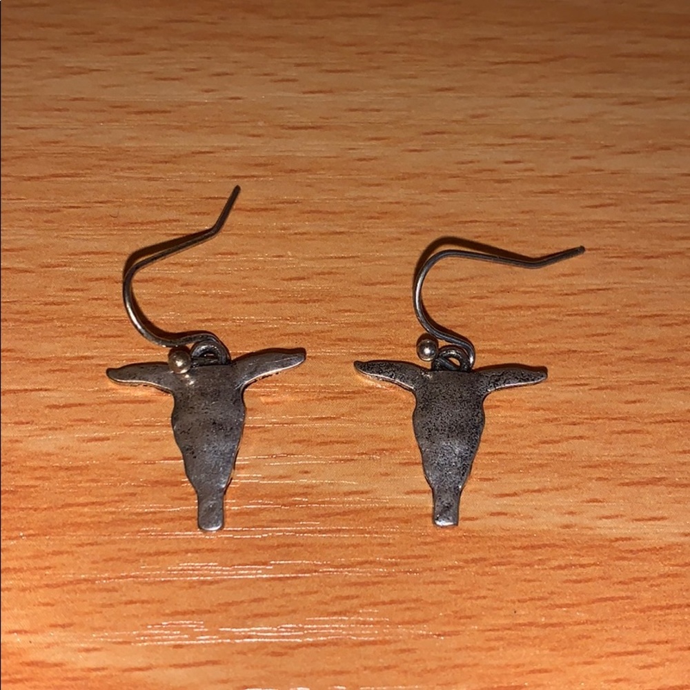 Silver bull skull earrings